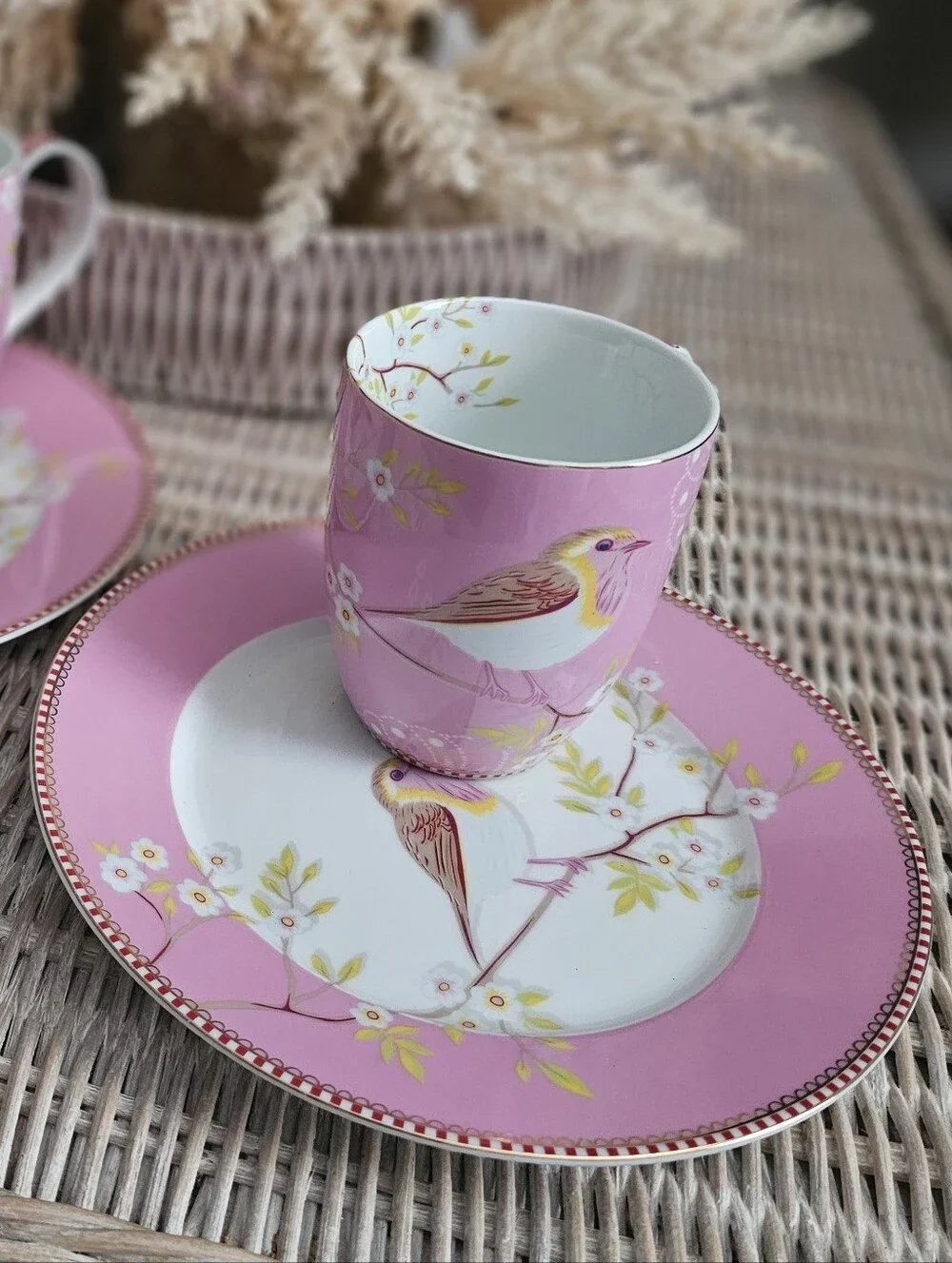 Pip Studio Pink Early Bird Mugs & Plates Porcelain Set
